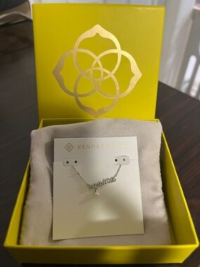 Kendra Scott Silver 'mama' Script Necklace with Pearl Drop